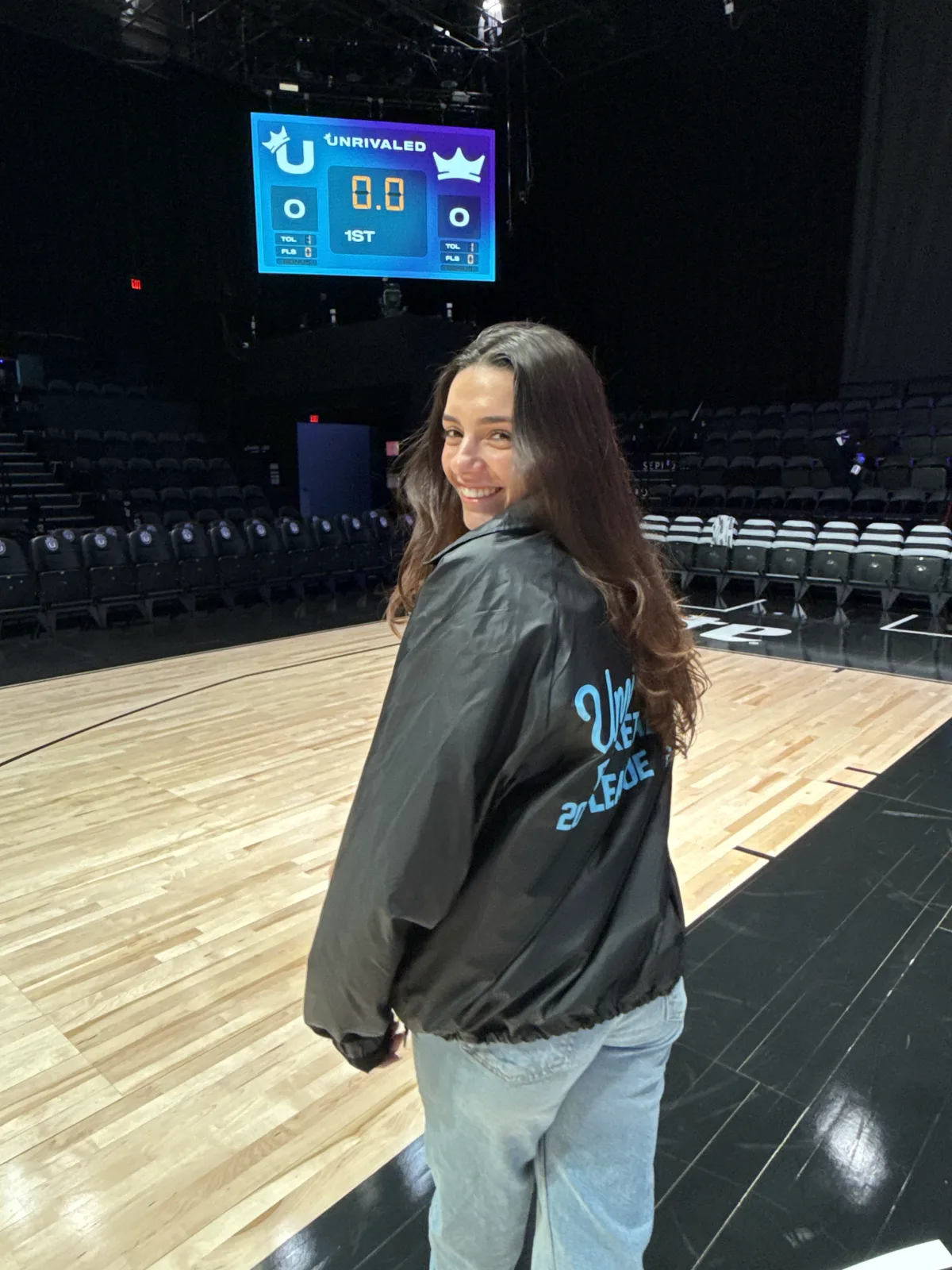 Camilla Flefil behind the scenes at Unrivaled Basketball